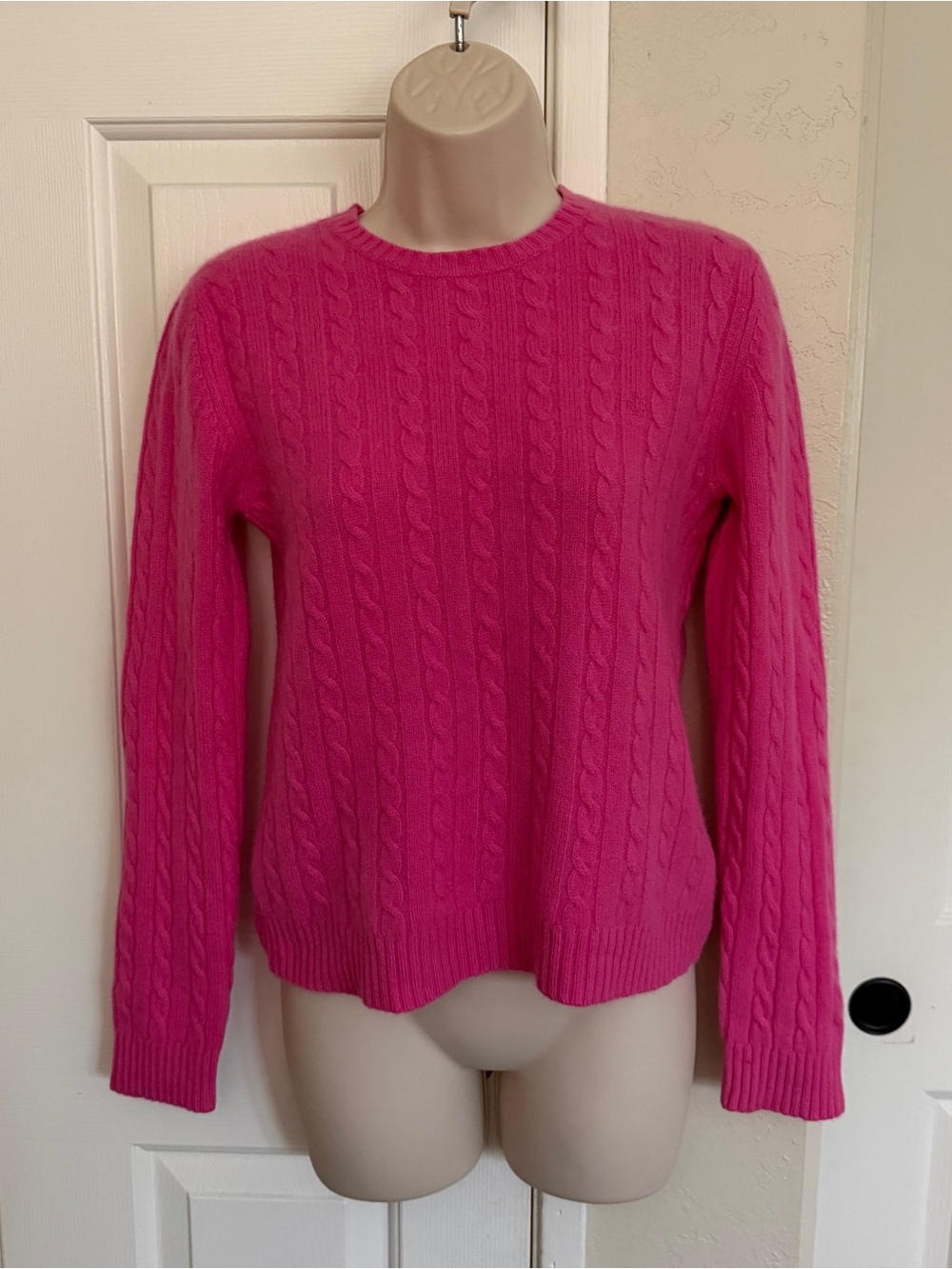 NWOT$218 LAUREN By Ralph Lauren Cable-knit 💯 cashmere sweater M, Slim Fit, Pink